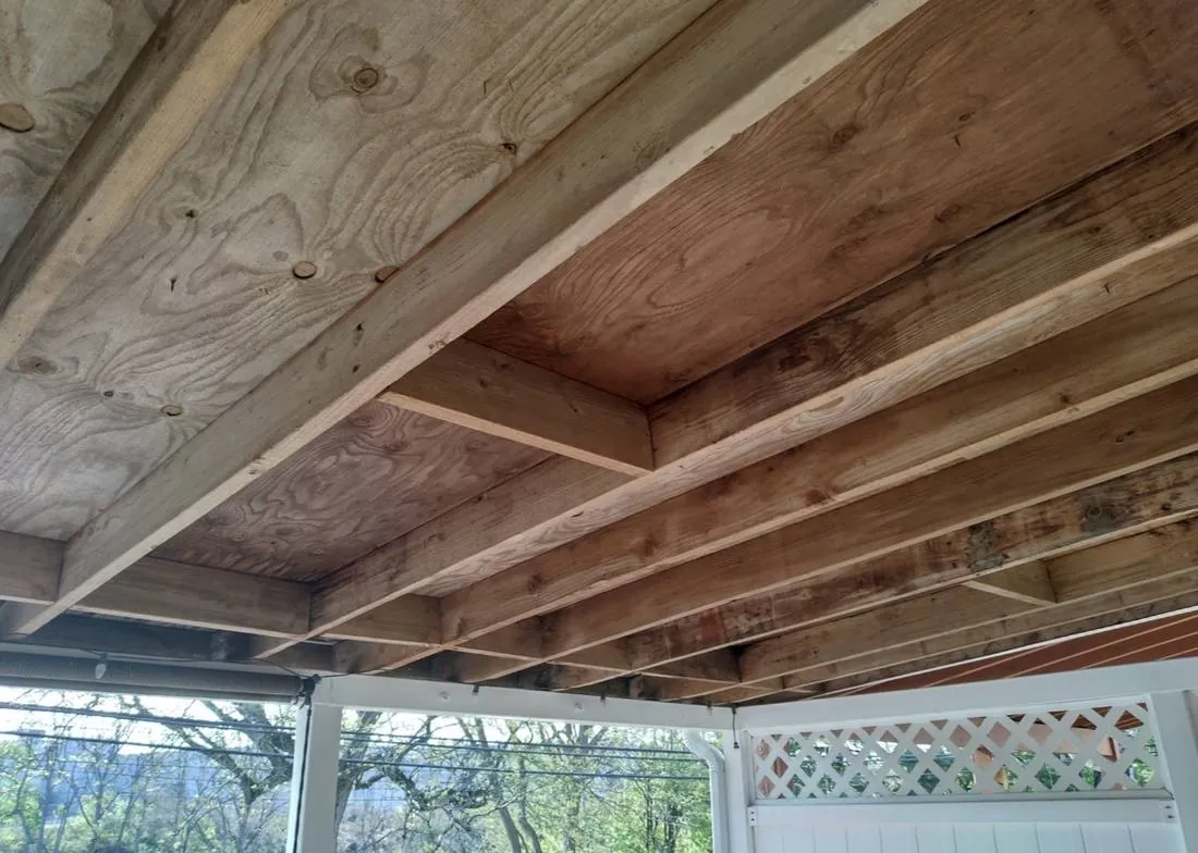 Exposed Joists · Allentown, PA — before by LV Roofing